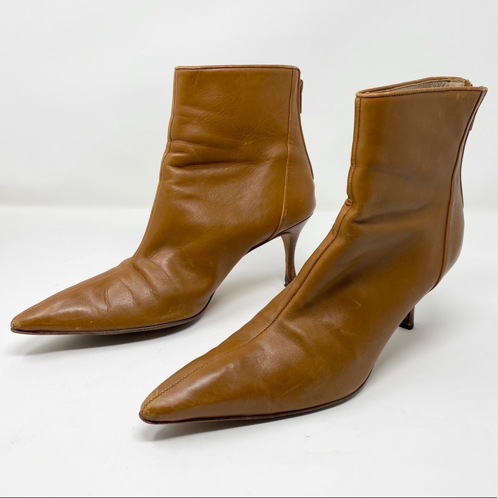 Manolo Blahnik Tan Leather Booties